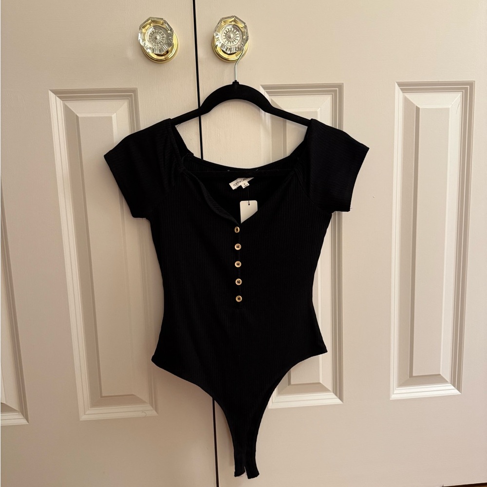 Cotton Candy LA Black Button-Up Bodysuit
